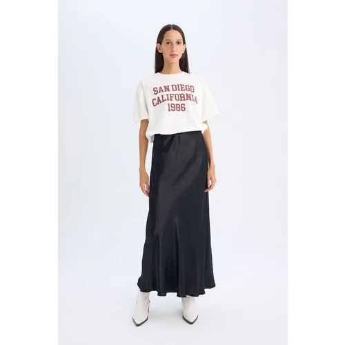 Defacto Straight Fit Normal Waist Satin Maxi Skirt