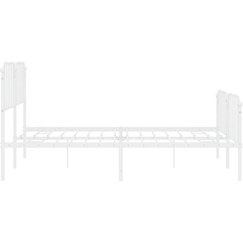  Metalni okvir kreveta uzglavlje i podnožje bijeli 183x213 cm Slike