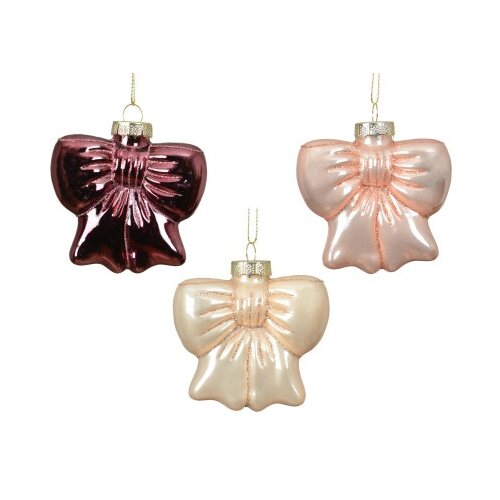 DEKOR DOM dekoracija - hanging bow glass 8.7cm 123940 - rose - kmg ( 045665 ) Slike