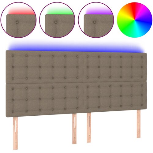 Maison Chic led posteljno vzglavje - vzglavna omarica - nočna omarica taupe 180x5x118/128 cm blago, (21706426) Slike