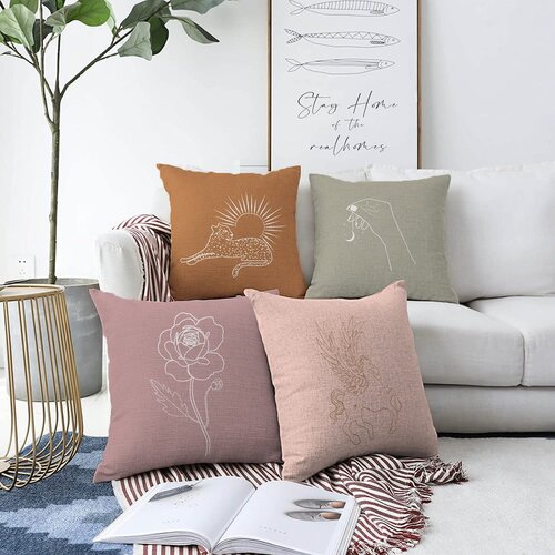 Minimalist Cushion Covers set od 4 svilene navlake za jastuke Unicorn, 55 x 55 cm Slike
