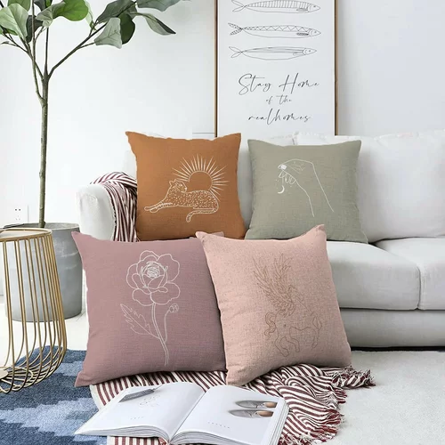 Minimalist Cushion Covers set od 4 svilene navlake za jastuke Unicorn, 55 x 55 cm