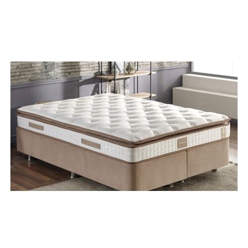 Hanah home queen beli braon du&amp;scaron;ek 140x200 cm double size padded firm mattress (480NRN1267) Slike