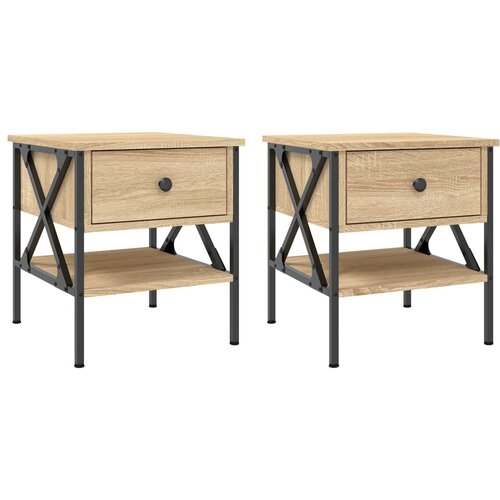 Maison Chic Dvo delni komplet Nočne omarice - Nočne mize sonoma hrast 40x42x45 cm inženirski les, (21687040) Slike