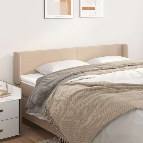  Uzglavlje s u&amp;scaron;ima boja cappuccina 183x16x78/88 cm umjetna koža Slike