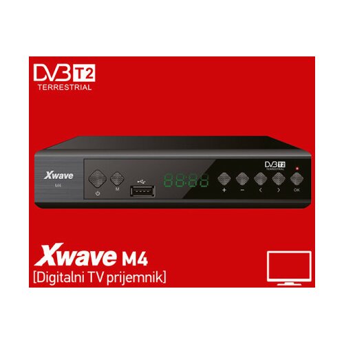 X Wave M4 dvb DVB-T2 set top box,led displey, scart,hdmi,usb, media player Cene