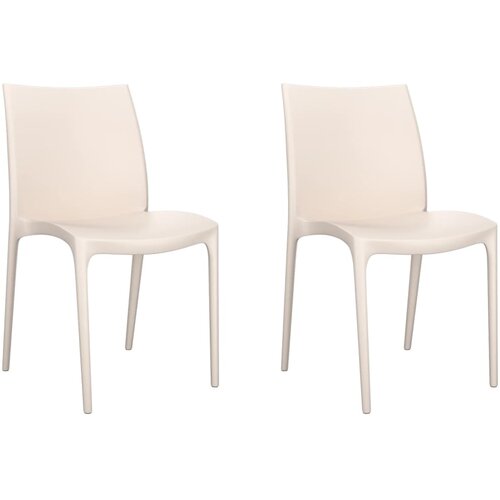 vidaXL Vrtni stol 2 kosa krem 50x46x80 cm polipropilen, (20804237) Cene