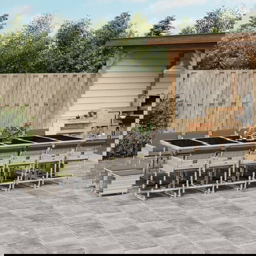 vidaXL 17-dijelni vrtni blagovaonski set s jastucima svijetlosivi Cijene