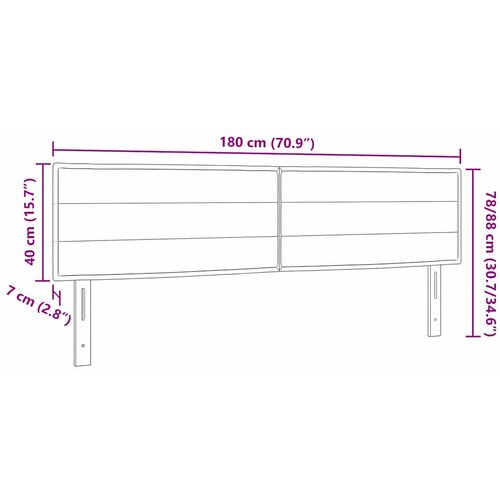  LED glava kreveta s LED trakama Svijetlo siva 180 cm tkanina Slike