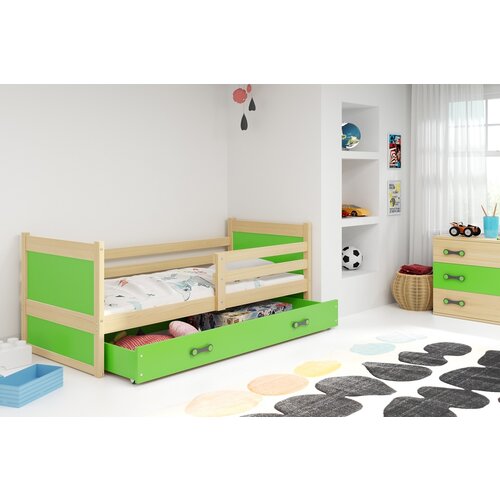 BestBed Postelja RICO s predalom-Bor-Zelena Cene