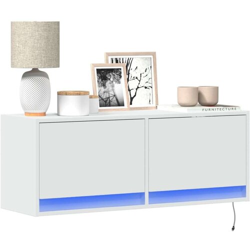  Zidni TV ormarić s LED svjetlima bijeli 100 x 31 x 38 cm Cijene