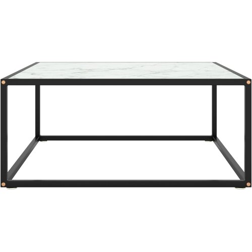 Maison Chic Klubska mizica - kavna mizica - Nizka mizica črna z belim marmornim steklom 80x80x35 cm, (21754194) Cene