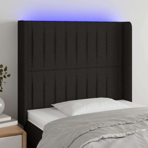  Uzglavlje crno 83 x 16 x 118/128 cm od tkanine Slike