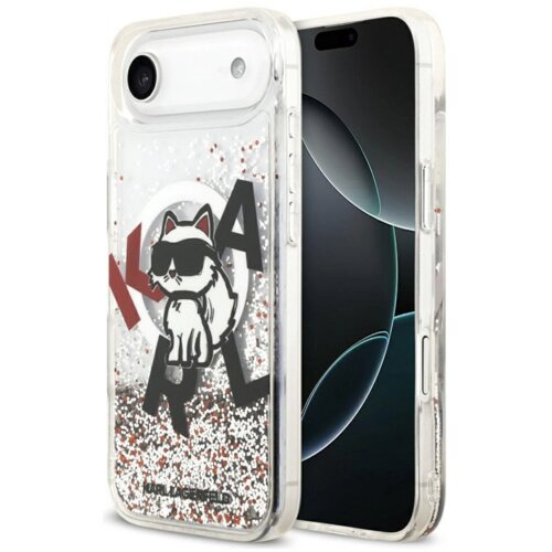  Maska Karl Lagerfeld Liquid Glitter Choupette Logo MagSafe za iPhone Air bela Cene