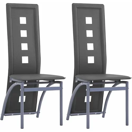  Jedilni stoli 2 kosa sivo umetno usnje, (20699524)