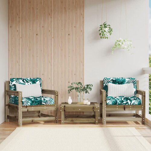  The Living Store Vrtni stoli z blazino 2 kosa impregnirana borovina - Vrtni Stol, (21446063) Slike