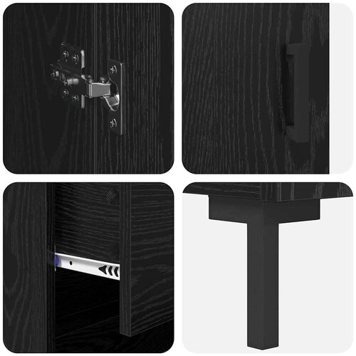  Kuhinjski ormarić 2 pcs Crni hrast 69 5 x 34 x 180 cm Konstruirano drvo Slike