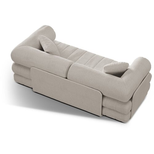 Cosmopolitan Design Bež raztegljiva sedežna garnitura iz tkanine boucl&amp;eacute; 206 cm Kemi &amp;ndash; Slike