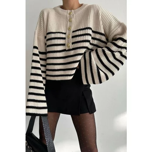 Madmext Sweater - Beige - Oversize