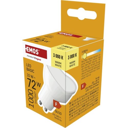 Emos zl8f52 Led sijalica basic mr16 10w(72w) 1000lm gu10 ww ( 3780 ) Cene