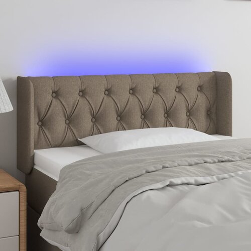 VidaXL LED uzglavlje smeđesivo 103x16x78/88 cm od tkanine Slike