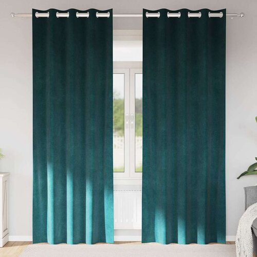  Zavjese za zamračivanje 2 pcs Tamnozelena 140 x 260 cm Baršun Cene