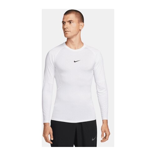 Nike Pro Dri-FIT Tight Fit LS Shirt, White/Black - XXL, (20764384) Cene