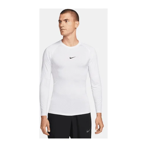 Nike Pro Dri-FIT Tight Fit LS Shirt, White/Black - XXL, (20764384)