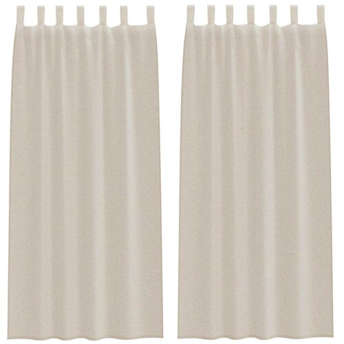 Voile zavjesa sa zavjesama 2 pcs Pijesak 225 x 140 cm Poliester Slike
