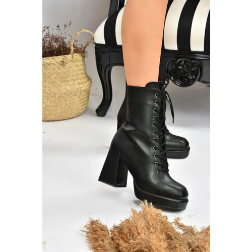 Fox Shoes Women's Black Platform Heeled Boots Slike
