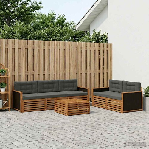  Set vanjskih sofa 6 kom. Prirodna i antracit Smeđa Cene