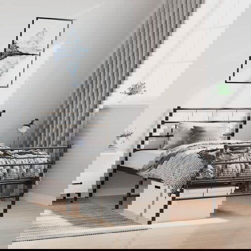 vidaXL Metalni okvir kreveta uzglavlje i podnožje crni 100x200 cm Cijene