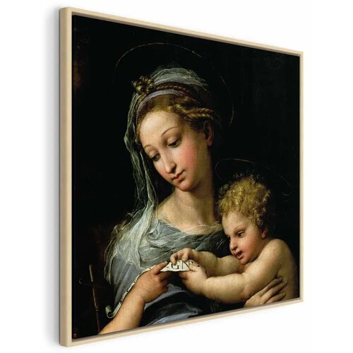  Slika - Rafael Santi – The Virgin of the Rose 80x80 U prirodnom drvenom okviru Cene