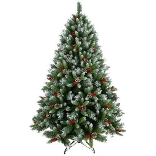  Novogodišnja jelka Snežna sa šišarkama i bobicama 240 cm 220030 Cene