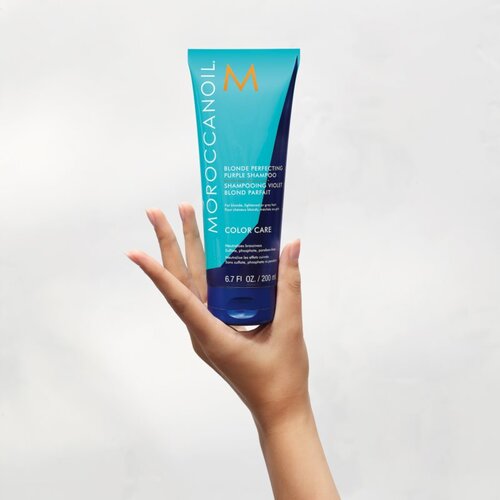 Moroccanoil Color Care Blonde Perfecting Purple Shampoo &amp;scaron;ampon za neutralizacijo rumenih tonov svetlih las 200 ml za ženske Slike