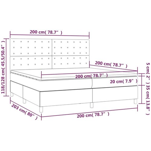  Krevet s oprugama i madracem krem 200x200 cm od umjetne kože Slike
