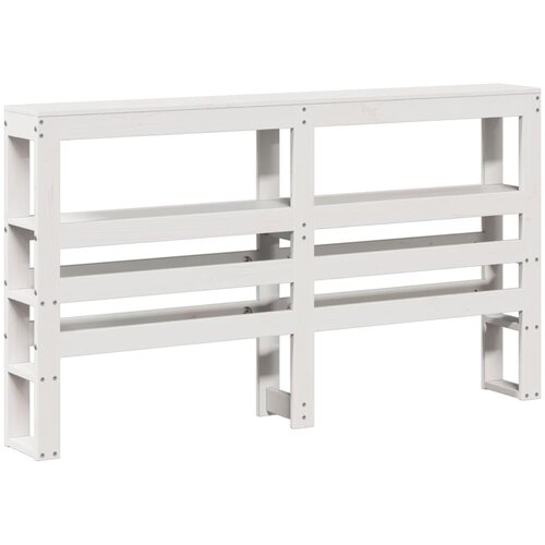  Okvir za krevet s uzglavljem bijeli 135 x 190 cm od borovine Slike