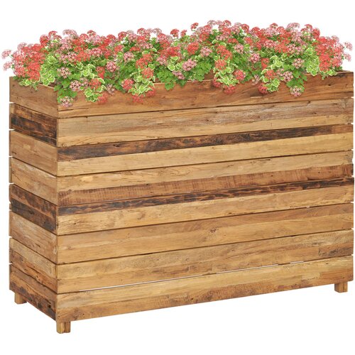 vidaXL Visoka greda 100x40x72 cm reciklirana tikovina in jeklo Cene