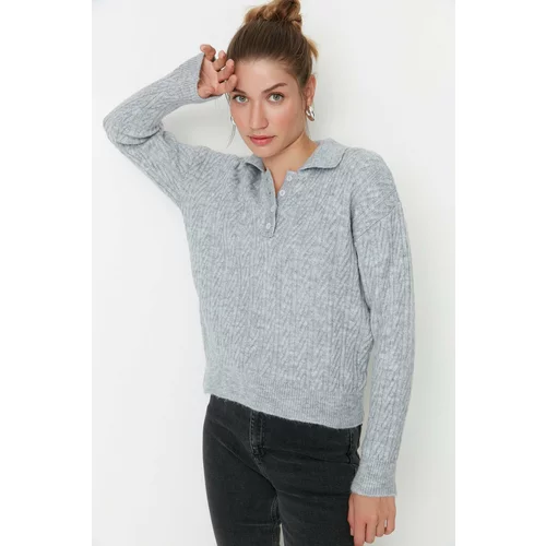 Trendyol Gray Wide fit Soft Textured Knitwear Sweater