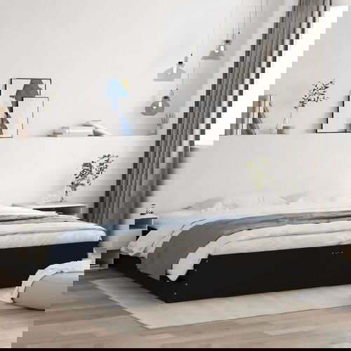 VidaXL Okvir za krevet s ladicama crni 180x200 cm konstruirano drvo Slike