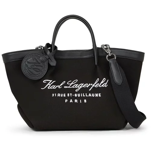 Karl Lagerfeld Ročna torbica črna / bela