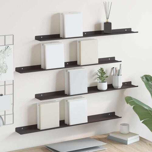  Polica na zidu s policom Zidne 4 pcs Crna 80 x 9 x 2 5 cm - Crna 80 x 9 cm 4 Cijene