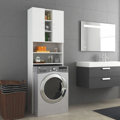 VidaXL Omara za pralni stroj bela 64x25,5x190 cm Slike