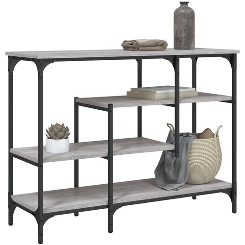  The Living Store Konzolna mizica s policami siva sonoma 100x35x75 cm - Konzolna Mizica, (21442440) Slike