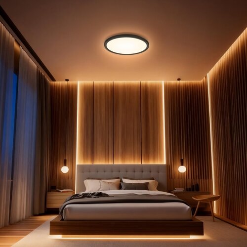 Aigostar LED RGBW prigu&amp;scaron;iva plafonska svetiljka MESH LED/24W/230V 3000-6500K crna+daljinski upravljač Slike