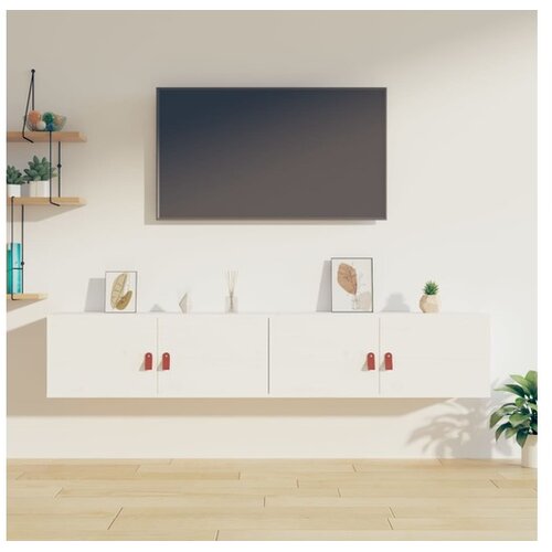  Zidni ormarići 2 kom bijeli 80 x 30 x 30 cm od masivne borovine Cijene