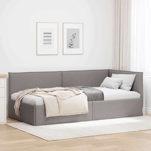 vidaXL Kutni okvir kreveta Sivo-smeđa 100 x 200 cm tkanina Cijene