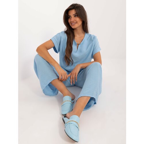 Fashion Hunters Light blue two-piece summer set Slike