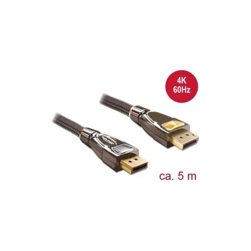 Delock DisplayPort priključni kabel DisplayPort vtič\, DisplayPort vtič 5.00 m antracitna 82773 DisplayPort kabel, (20460076) Slike