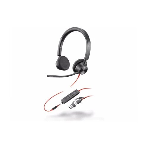 HP poly blackwire 3325 stereo microsoft teams certified usb-c headset +3.5mm plug +usb-c/a adapter (8X2 Cene